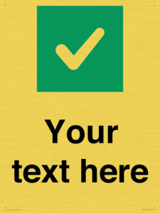 Custom plain background, green square with tick sign